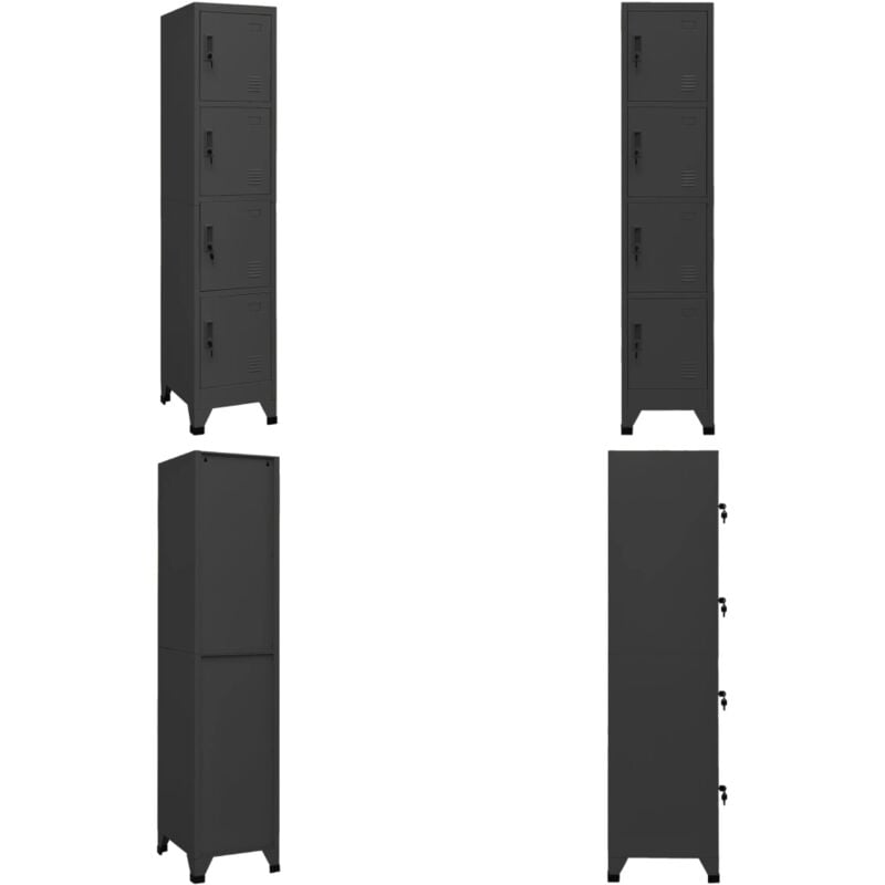 Vidaxl - Armoire à casiers Anthracite 38x45x180 cm Acier - Armoire à Casiers - Meuble De Rangement - Armoire Métallique - Armoire Scolaire - Armoire