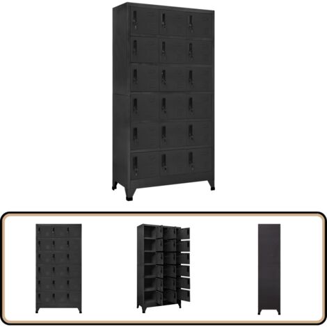 Armoire à casiers Anthracite 90x40x180 cm Acier - Armoire À Casiers - Meuble De Rangement - Armoire Métallique - Armoire Scolaire - Armoire De Bureau