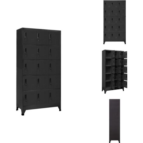 Armoire à casiers Anthracite 90x40x180 cm Acier - Armoire À Casiers - Meuble De Rangement - Armoire Métallique - Armoire Scolaire - Armoire De Bureau