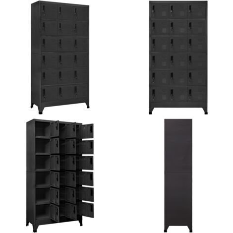Armoire à casiers Anthracite 90x40x180 cm Acier - Armoire À Casiers - Meuble De Rangement - Armoire Métallique - Armoire Scolaire - Armoire De Bureau - Home & Living