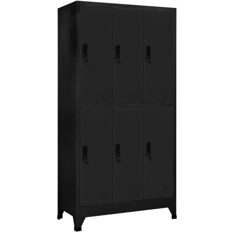 vidaXL Schließfachschrank Schwarz 90x45x180 cm Stahl