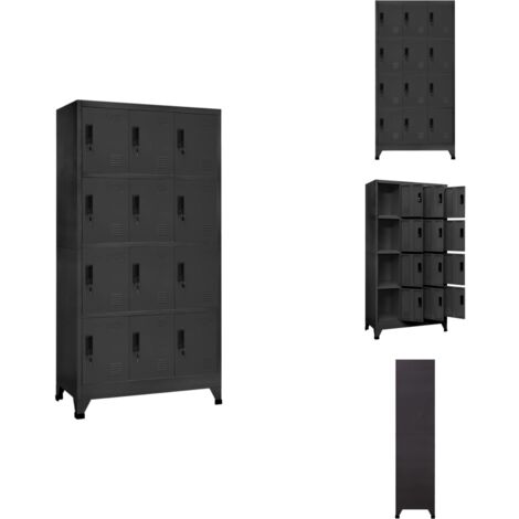 Armoire à casiers Anthracite 90x45x180 cm Acier - Armoire Métallique - Meuble De Rangement - Armoire À Casiers - Armoire Scolaire - Armoire De Bureau