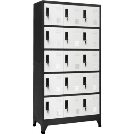 Armoire à casiers Anthracite et blanc 90x40x180 cm Acier vidaXL