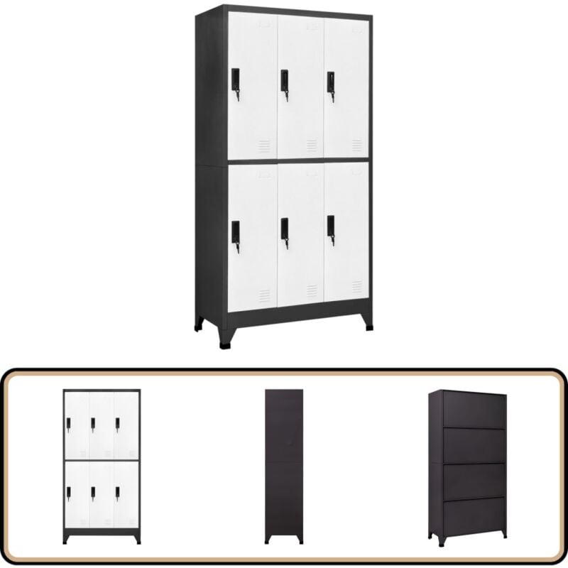 Vidaxl - Armoire à casiers Anthracite et blanc 90x45x180 cm Acier - Meuble De Rangement - Armoire Métallique - Armoire à Casiers - Placard Mural