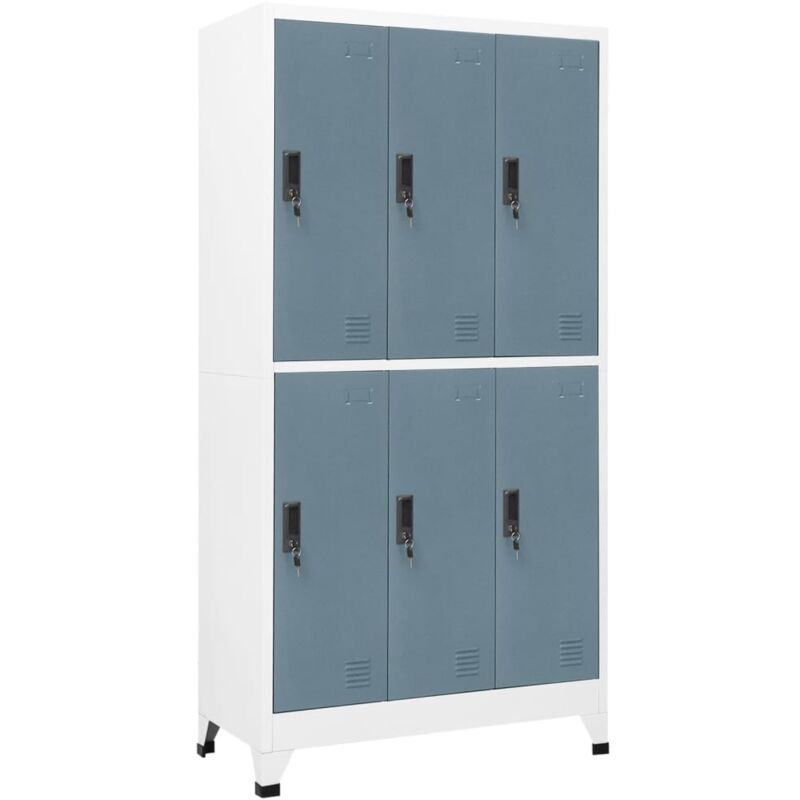 Armoire à casiers Gris clair et gris foncé 90x45x180 cm Acier