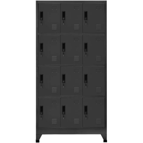 Armoire à casiers Design moderne, Armoire Etagère de rangement, Anthracite 90x45x180 cm Acier OIB5737E