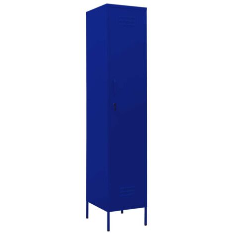 Armoire à casiers Design moderne, Armoire Etagère de rangement, Bleu marine 35x46x180 cm Acier OIB9351E