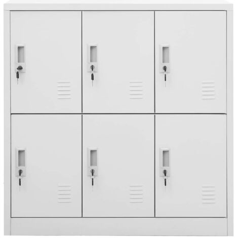 Armoire à casiers Design moderne, Armoire Etagère de rangement, Gris clair 90x45x92,5 cm Acier OIB7346E