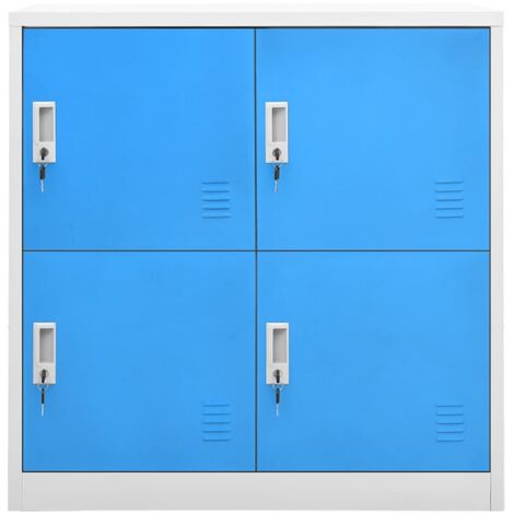Armoire à casiers Design moderne, Armoire Etagère de rangement, Gris clair et bleu 90x45x92,5 cm Acier OIB5236E