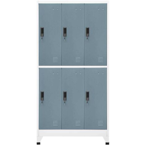 Armoire à casiers Design moderne, Armoire Etagère de rangement, Gris clair et gris foncé 90x45x180 cm Acier OIB2707E
