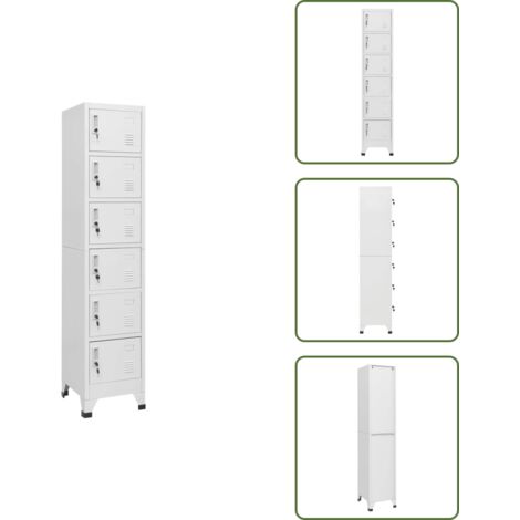 Armoire à casiers Gris clair 38x40x180 cm Acier - Armoire À Casiers - Meuble De Rangement - Armoire Métallique - Armoire Scolaire - Armoire De Bureau