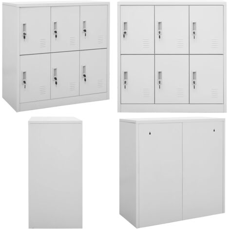 Armoire à casiers Gris clair 90x45x92,5 cm Acier - Meuble De Rangement - Armoire Métallique - Casier Scolaire - Organisation - Stockage - Home & Living