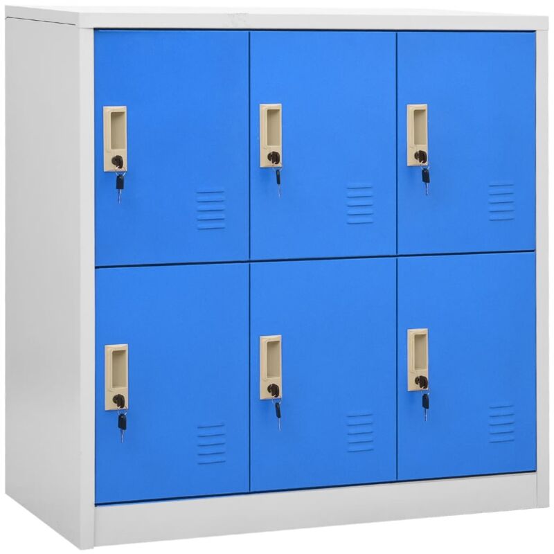 Armoire à casiers Gris clair et bleu 90x45x92,5 cm Acier