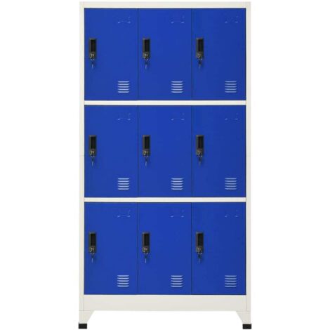 Armoire à casiers Gris et bleu 90x45x180 Acier 3