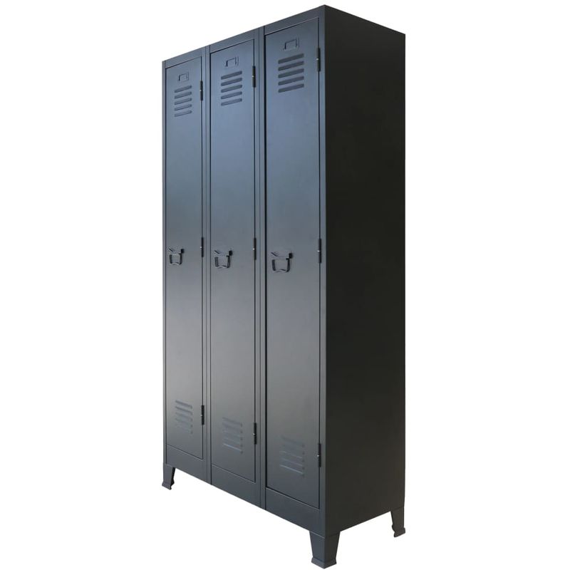 Armoire a casiers Metal style industriel 90 x 45 x 180 cm