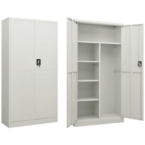 Armoire à casiers, Vestiaire Métallique, Meuble de rangement Gris clair 90x40x180 cm Acier HYB57003