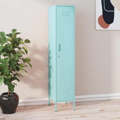 Armoire à casiers, Vestiaire Métallique, Meuble de rangement Vert menthe 35x46x180 cm Acier HYB77541