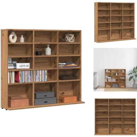 Armoire à CD chêne artisanal 100x23x89,5 cm bois d'ingénierie - Armoire À Cd - Armoires À Cd - Unité De Rangement Cd - Armoire À Étagère