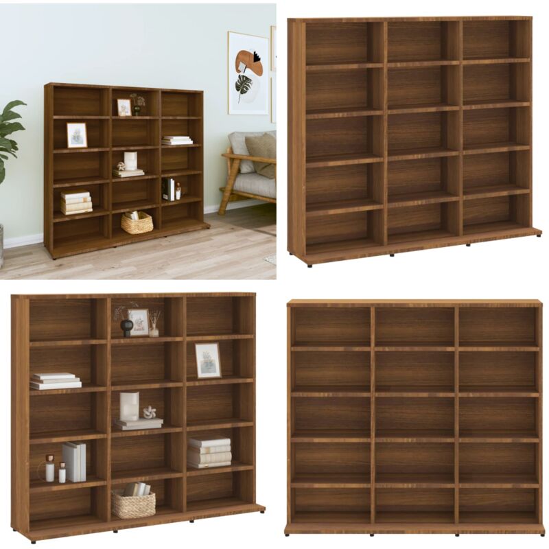 Vidaxl - Armoire à cd Chêne marron 102x23x89,5 cm Bois d'ingénierie - Meuble tv - Meuble Rangement - Bibliothèque - Étagères Murales - Armoire Cd
