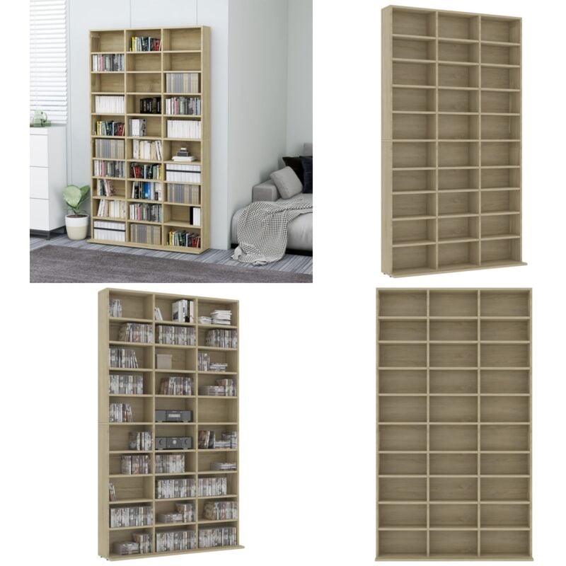 Vidaxl - Armoire à cd Chêne sonoma 102x16x177,5 cm Bois d'ingénierie - Armoire à Cd - Bibliothèque - Meuble Rangement - Rangement Musique - Meuble