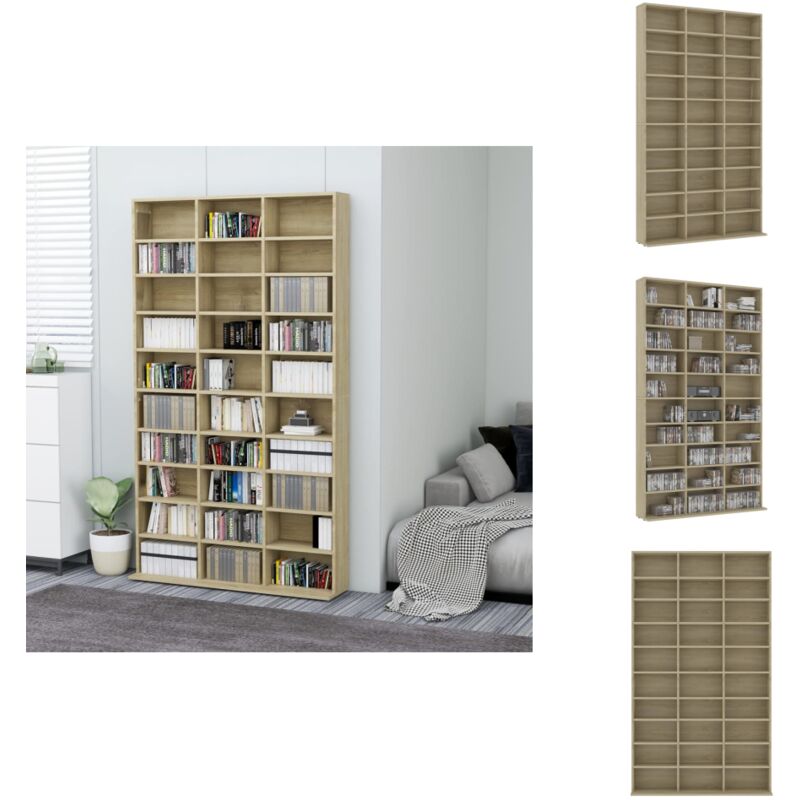 Vidaxl - Armoire à cd Chêne sonoma 102x16x177,5 cm Bois d'ingénierie - Armoire à Cd - Bibliothèque - Meuble Rangement - Rangement Musique - Meuble
