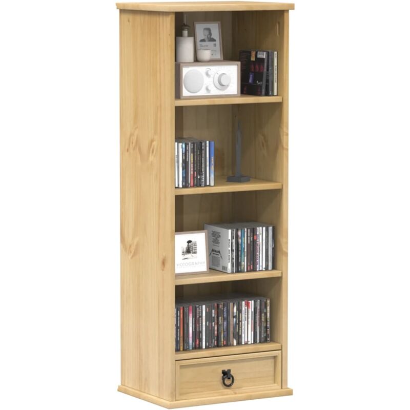 vidaXL Armoire à CD Corona en bois de pin massif marron 40x30x110 cm