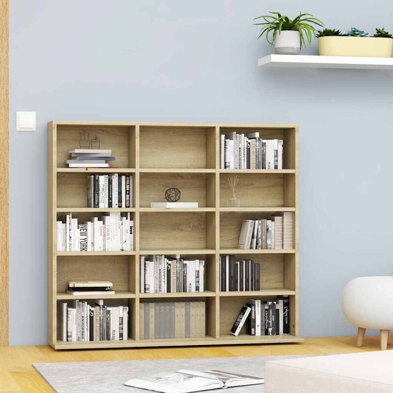 Armoire à CD-Étagère range CD-Meuble de rangement Chêne sonoma 100x23x89,5 cm Bois d’ingénierie 302270