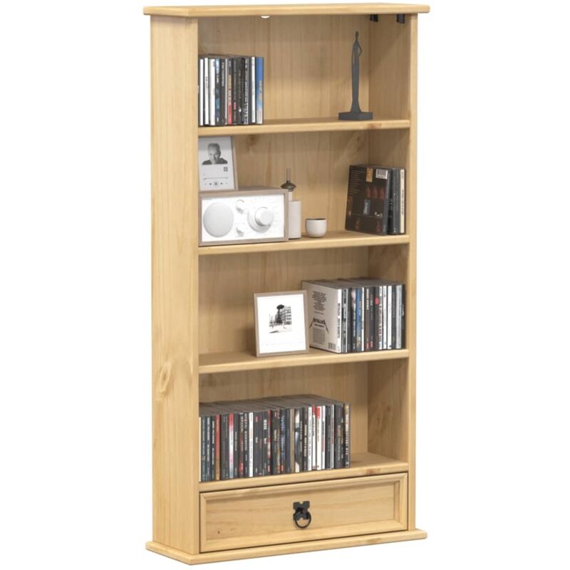Armoire à CD-Étagère range CD-Meuble de rangement Corona 52x17,5x103 cm bois de pin massif 949547