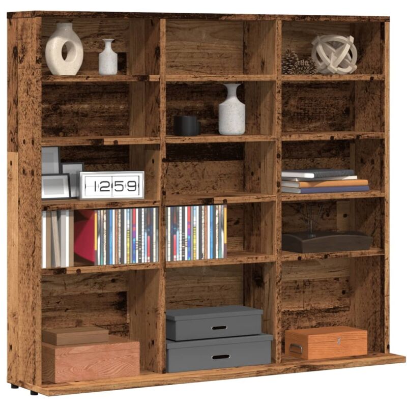 Armoire à CD-Étagère range CD-Meuble de rangement vieux bois 100x23x89,5 cm bois d'ingénierie 280760