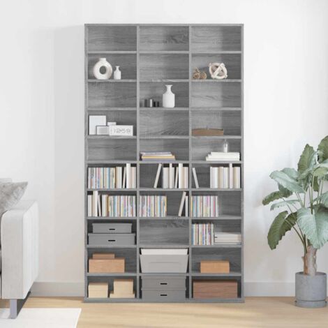 Armoire à CD - Style scandinave - Meuble de Rangement - Sonoma gris 102x23x177,5 cm Bois d'ingénierie Chic-369883