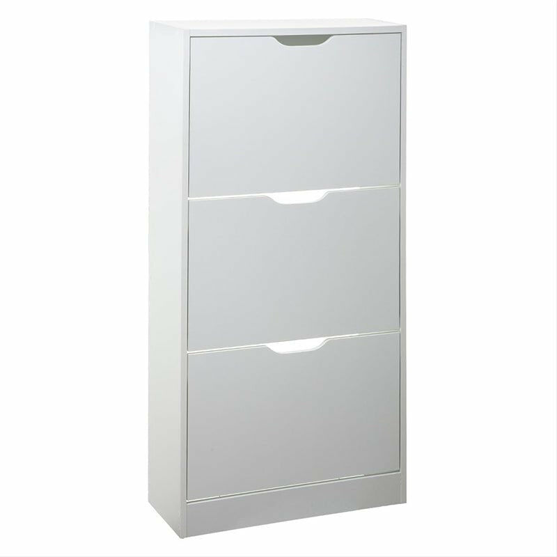Silumen - Armoire à Chaussure 3 Niveaux 60x23x119 cm - Blanc