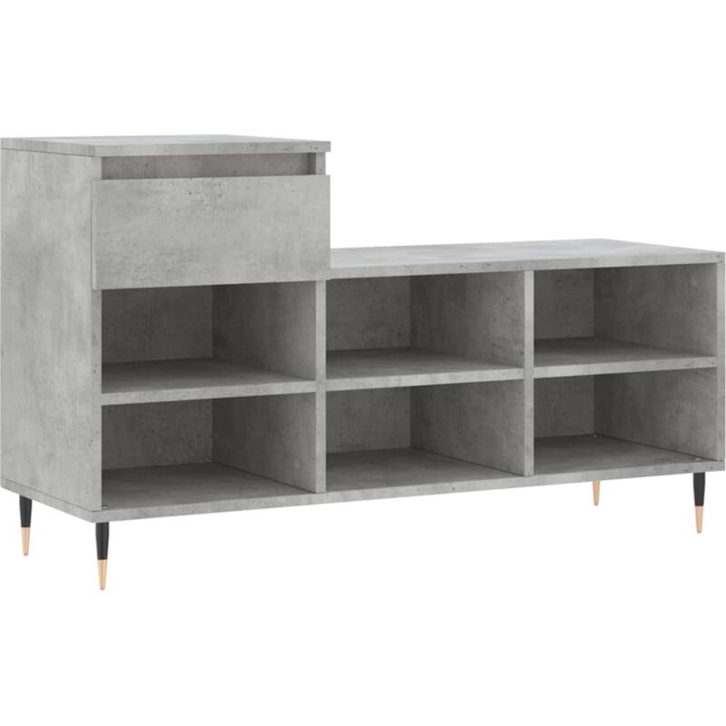 Vidaxl - Armoire à chaussures Gris béton 102x36x60 cm Bois d'ingénierie