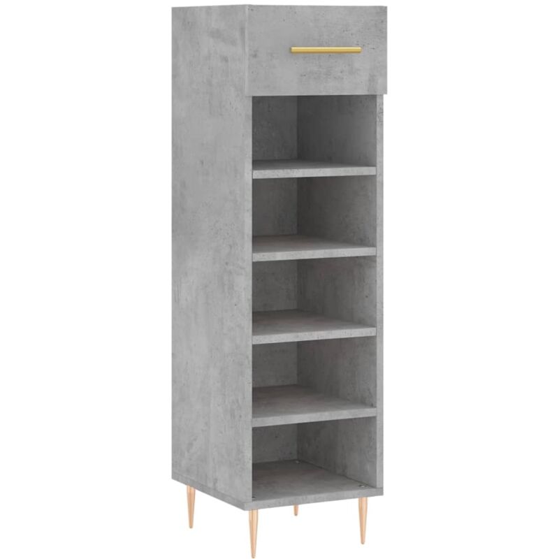 Armoire à chaussures gris béton 30x35x105 cm bois d'ingénierie vidaXL
