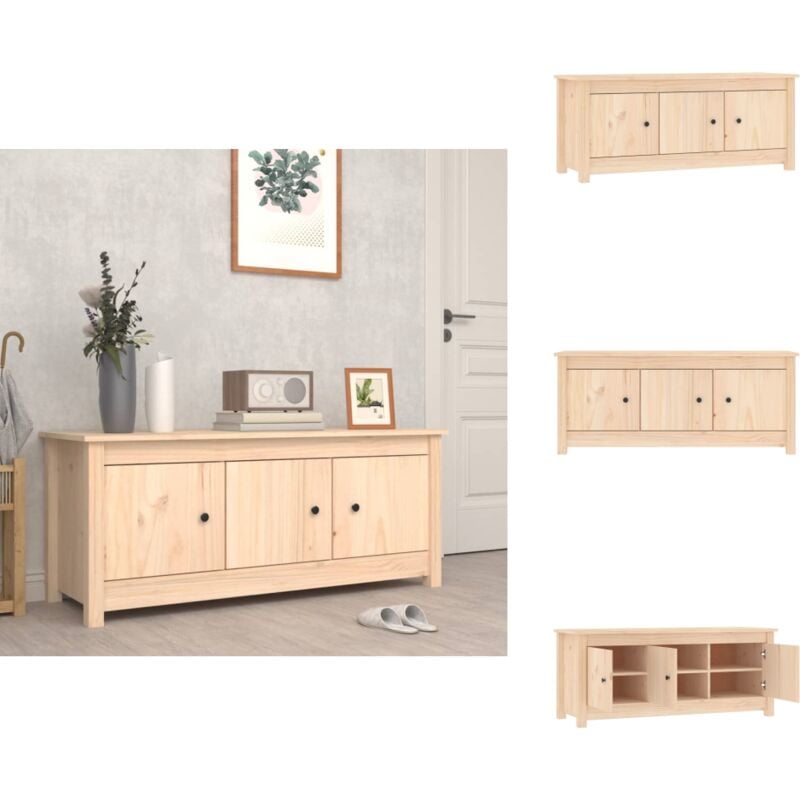Armoire à chaussures 110x38x45,5 cm Bois de pin massif - Armoire à Chaussures - Meuble Chaussure - Rangement Chaussures - Placard Chaussures
