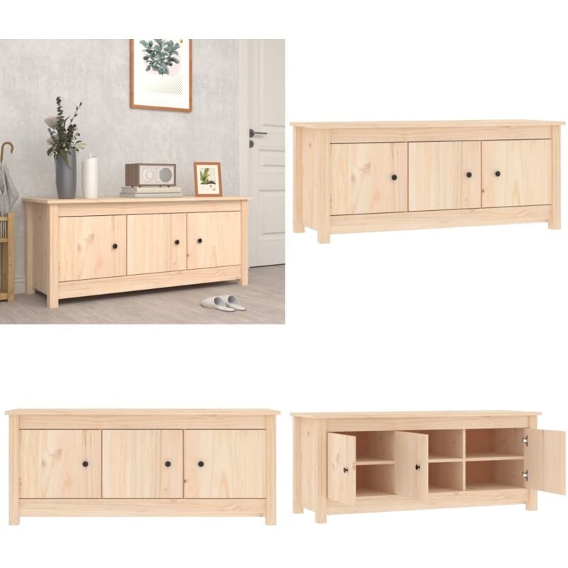 Armoire à chaussures 110x38x45,5 cm Bois de pin massif - Armoire à Chaussures - Meuble Chaussure - Rangement Chaussures - Placard Chaussures