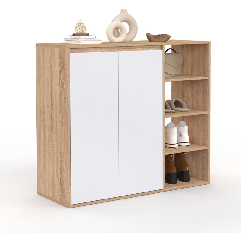 Idmarket - Armoire à chaussures 12 paires tomi 2 portes avec 4 étagères