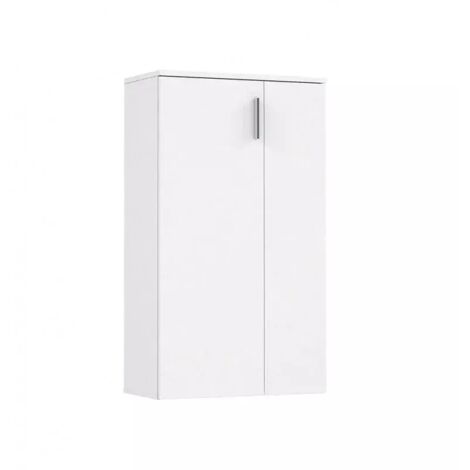 Armoire à chaussures 2 portes 5 tablettes blanc - AMELIE