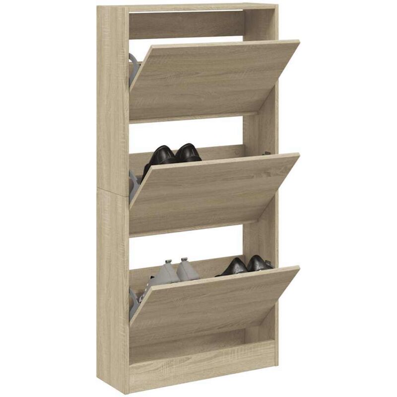 Armoire à chaussures chêne sonoma 60x21x125,5cm bois ingénierie