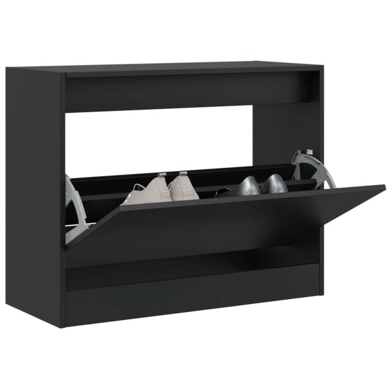 Vidaxl - Armoire à chaussures noir 80x34x63 cm bois d'ingénierie