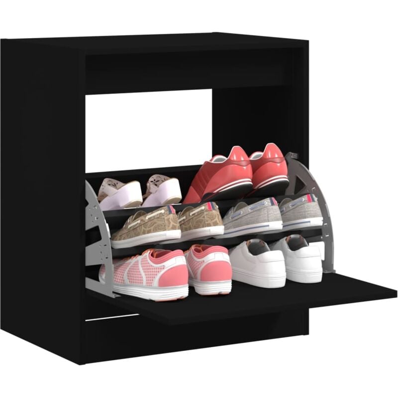 Vidaxl - Armoire à chaussures noir 60x42x69 cm bois d'ingénierie