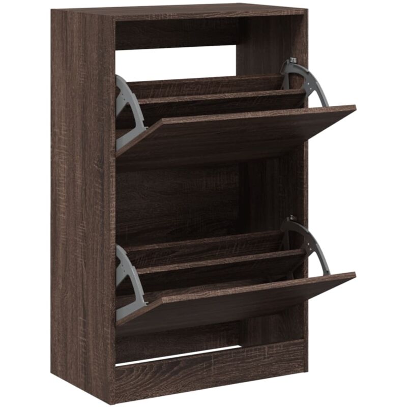 Armoire à chaussures chêne marron 60x34x96,5 cm bois ingénierie vidaXL