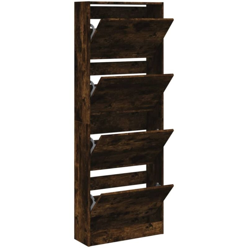 Vidaxl - Armoire à chaussures chêne fumé 60x21x163,5 cm bois ingénierie