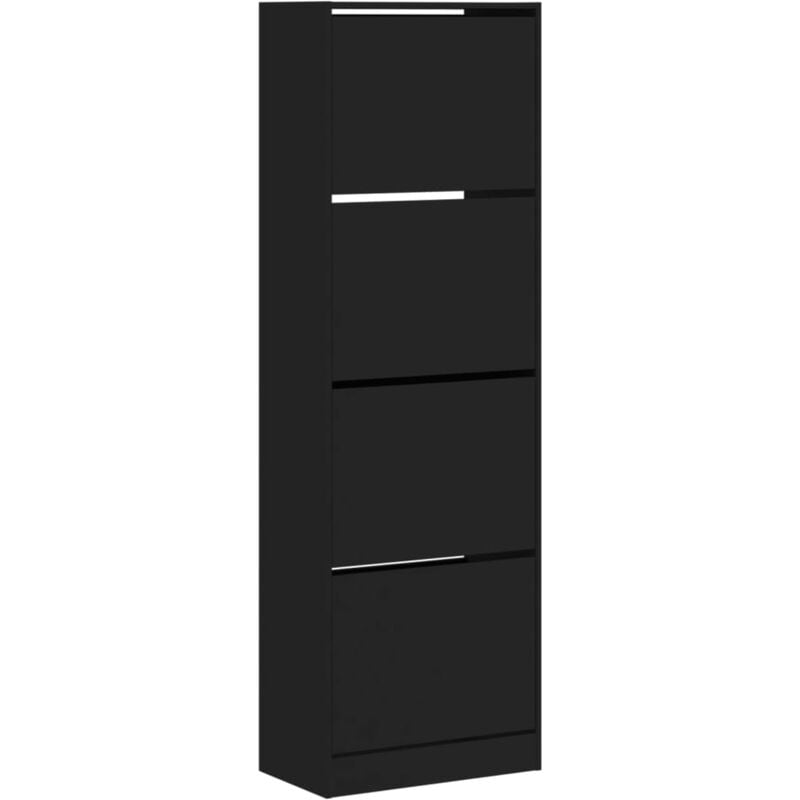 Vidaxl - Armoire à chaussures 4 tiroirs rabattables noir 60x34x187,5 cm