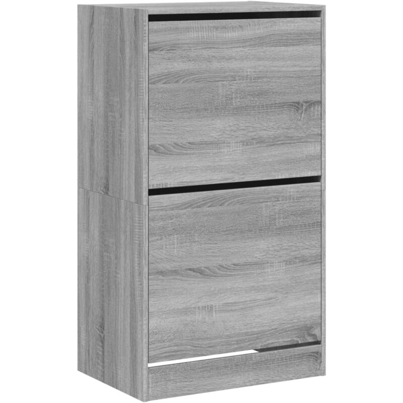 Vidaxl - Armoire à chaussures 2 tiroirs rabattables sonoma gris