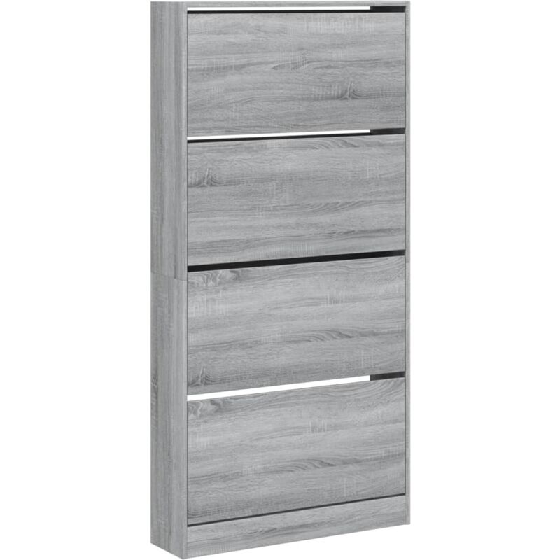 Vidaxl - Armoire à chaussures 4 tiroirs rabattables sonoma gris