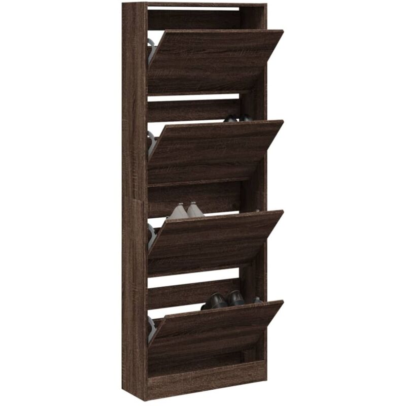 Vidaxl - Armoire à chaussures chêne marron 60x21x163,5cm bois ingénierie