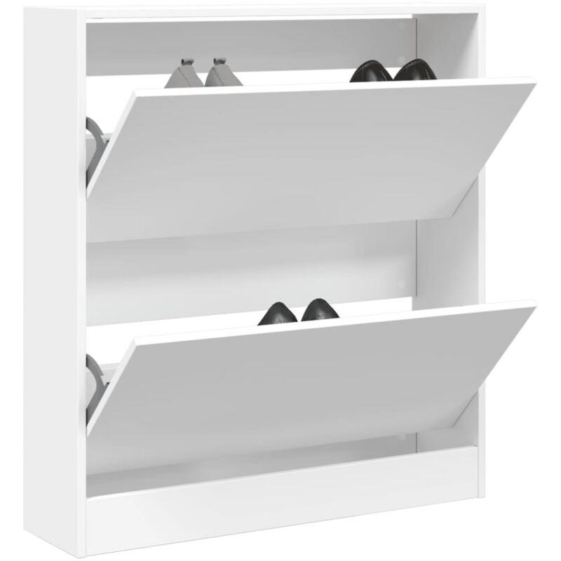 Armoire à chaussures blanc 80x21x87,5 cm bois d'ingénierie