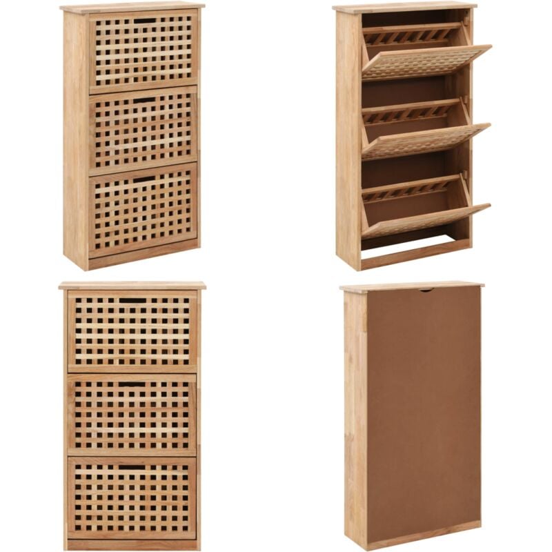 Armoire à chaussures 55x20x104 cm Bois de noyer massif - Meuble Chaussure - Range Chaussures - Armoire Chaussure - Meuble Entrée - Rangement