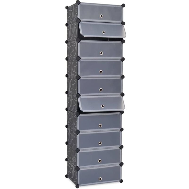 Vidaxl - Armoire à chaussures avec 10 compartiments Noir