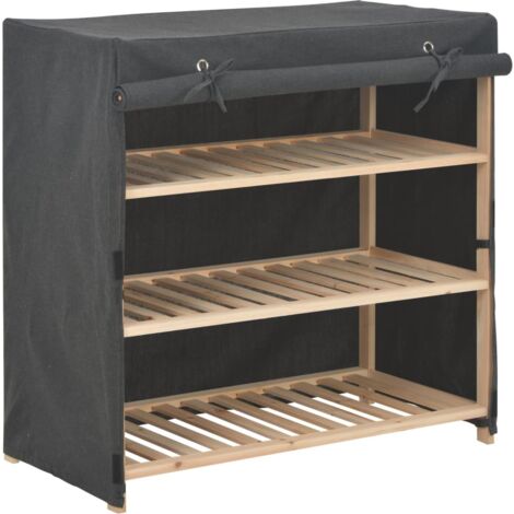 Armoire à chaussures avec housse Gris 79x40x80 cm  Tissu vidaXL